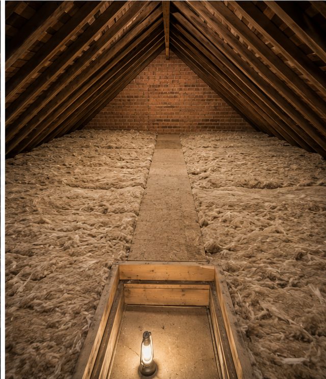 After: the completed Knauf mineral wool installation in a Edinburgh loft